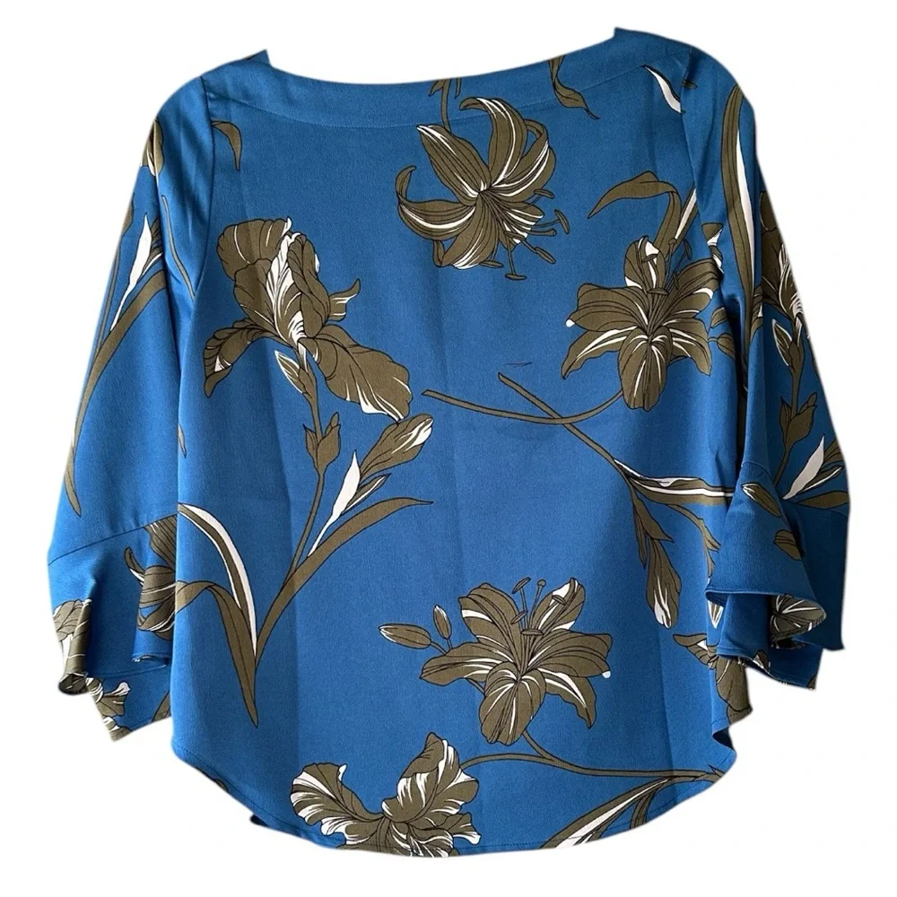 Ann Taylor Iris Flounce Cuff Boatneck Top XS Petite - Picture 6 of 12